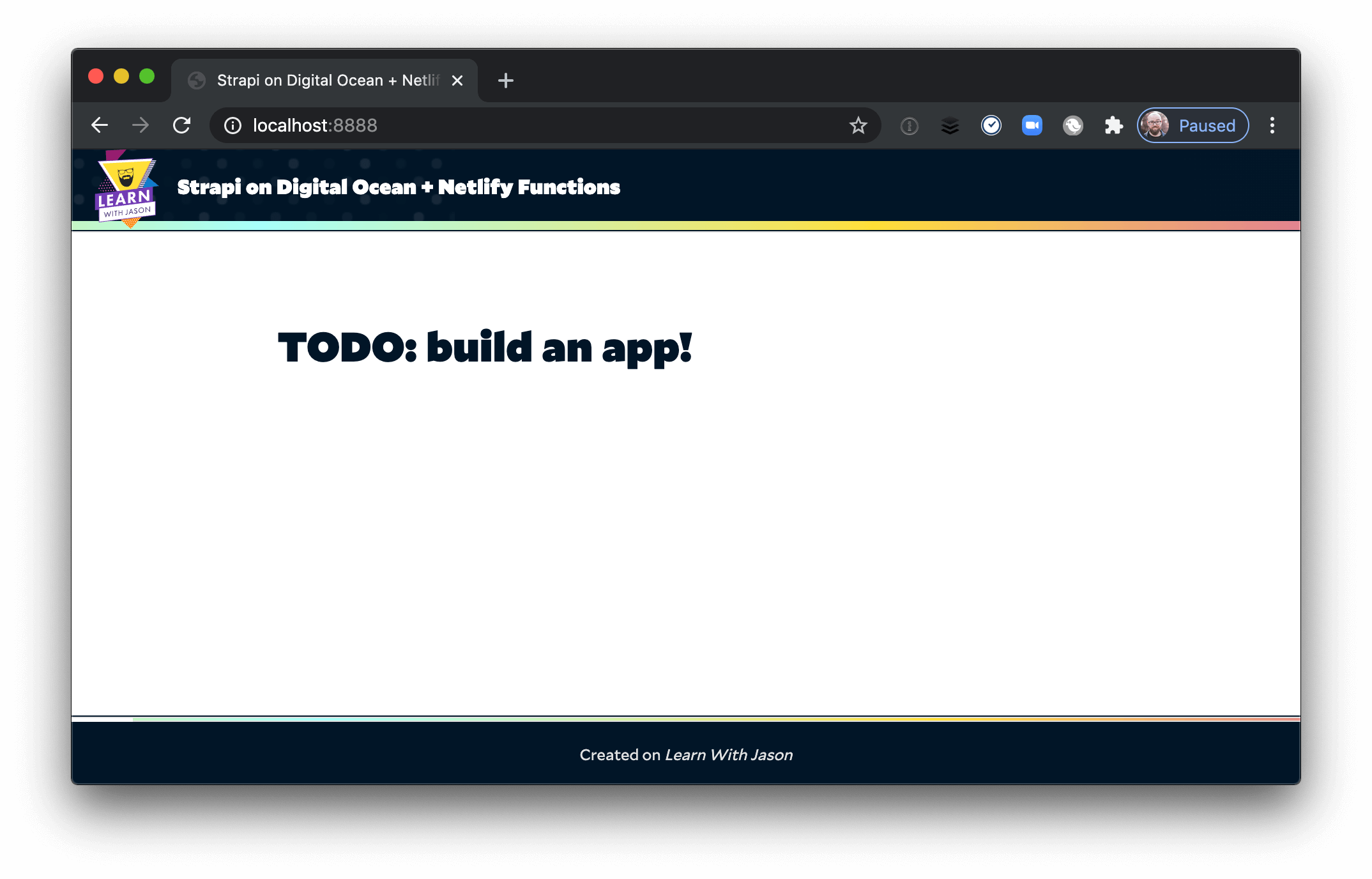 Demo in the browser with a TODO headline.
