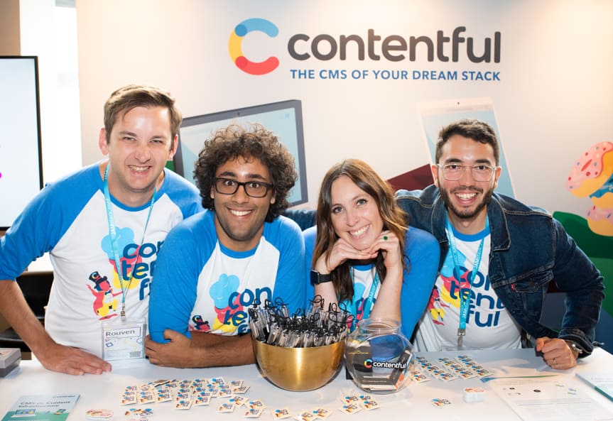 The super friendly faces of Contentful at their sponsor booth