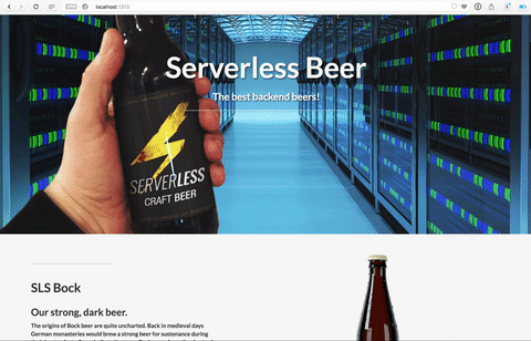 Serverless Beer site